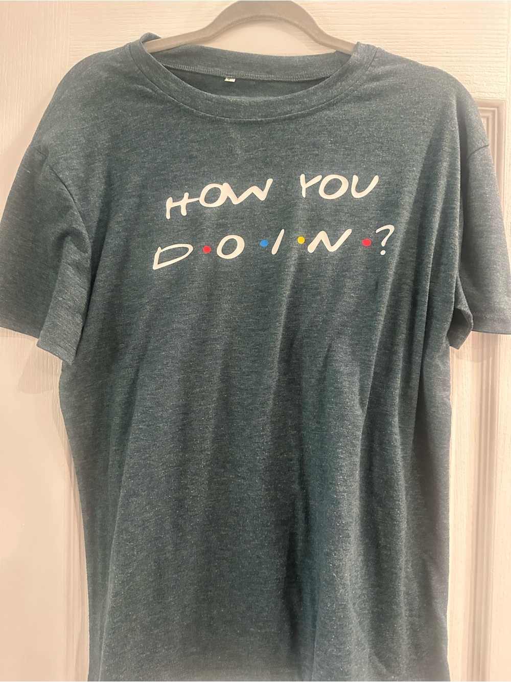 How You Doin? Graphic Tee - Teal Short Sleeve Shirt